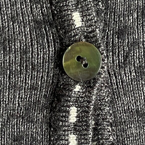 Silvia Novelli Button Front Cardigan Women Size M Gray Merino Wool Italy Made - Picture 8 of 12